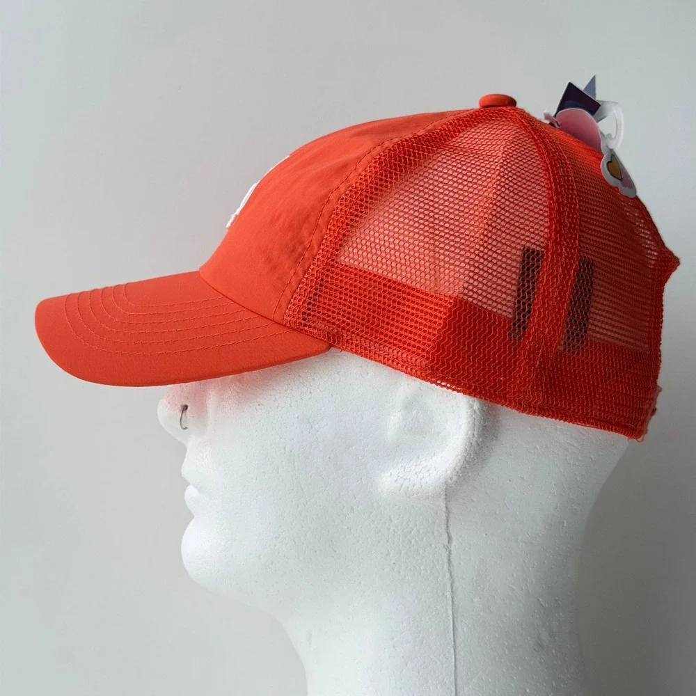 Roller Rabbit Club RR Trucker Hat Orange Mesh Snapback Logo Baseball Cap